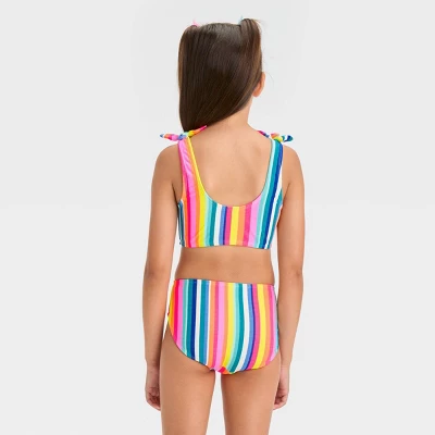 Girls' Festive Striped Bikini Set - Cat & Jack™ 2 Girls' Festive Striped Bikini Set - Cat & Jack™ - Image 2