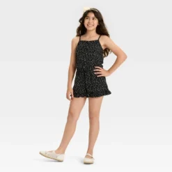 Girls' Sleeveless Woven Romper - Cat & Jack™ -CAT & JACK Shop GUEST 9f8dbf8d ad2d 4214 aafd 1debc0214fef