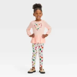 Toddler Girls' Heart Christmas Lights Long Sleeve Top & Leggings Set - Cat & Jack™ Pink -CAT & JACK Shop GUEST a2af60e3 6a75 43a3 8e6f 100b4280c453