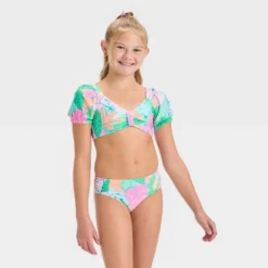 Girls' 'Lovely Luau' Floral Printed Bikini Set - Cat & Jack™ White -CAT & JACK Shop GUEST a343b3a6 1485 4809 9399 3aee93268311