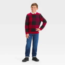 Boys' Buffalo Checkered Pullover Sweater - Cat & Jack™ Red -CAT & JACK Shop GUEST a3fd59eb e22b 499a 823c 52878c10fa89