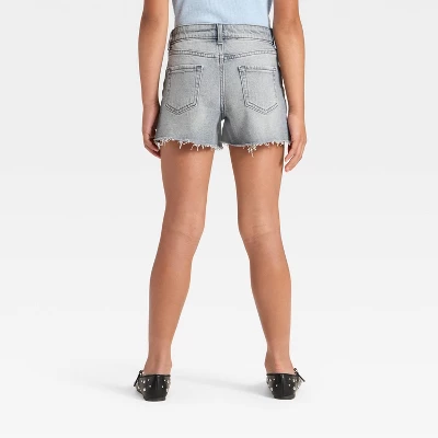 Girls' Cutoff Denim Shorts - Cat & Jack™ 1 Girls' Cutoff Denim Shorts - Cat & Jack™