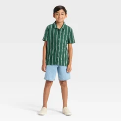 Boys' Short Sleeve Vertical Striped Button-Down Shirt - Cat & Jack™ -CAT & JACK Shop GUEST a894c577 9d6f 4ca1 ae69 f70652942a19