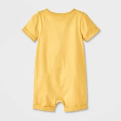 Baby These Rolls Are Homemade Short Sleeve Romper - Cat & Jack™ Yellow