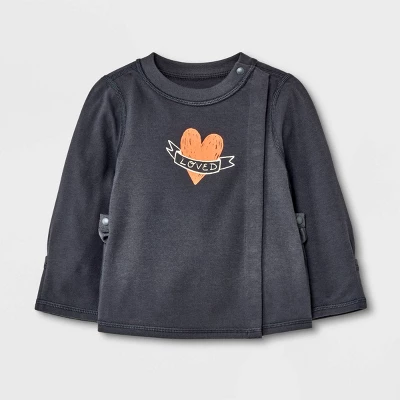 Baby Adaptive Side Snap Long Sleeve T-Shirt - Cat & Jack™ Black 4 Baby Adaptive Side Snap Long Sleeve T-Shirt - Cat & Jack™ Black - Image 4