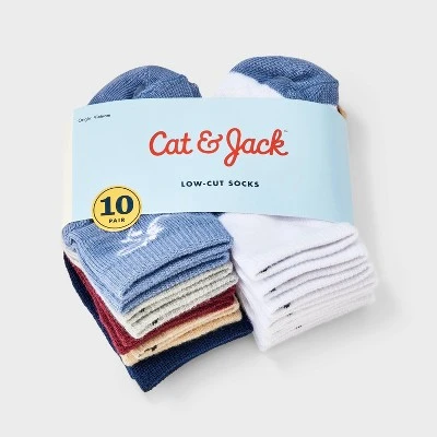 Toddler Boys' 10pk Dino Striped Ankle Socks - Cat & Jack™ 1 Toddler Boys' 10pk Dino Striped Ankle Socks - Cat & Jack™