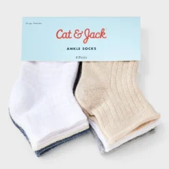 Toddler 6pk Waffle Ribbed Ankle Socks - Cat & Jack™