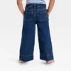 Toddler Girls' Pleated Denim Pants - Cat & Jack™ Dark Wash