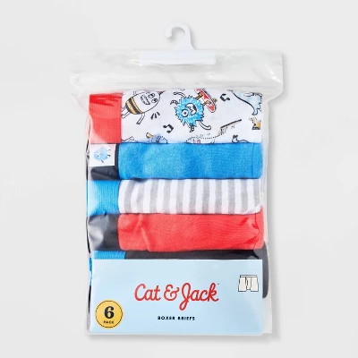 Toddler Boys' 6pk 'Monsters' Boxer Briefs - Cat & Jack™ 1 Toddler Boys' 6pk 'Monsters' Boxer Briefs - Cat & Jack™