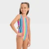 Girls' Playa Striped One Piece Swimsuit Set - Cat & Jack™
