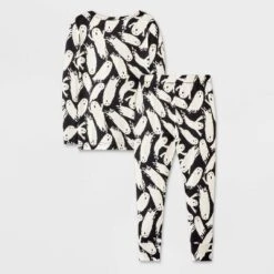 Toddler Boys' Soft Brushed Tight Fit 2pc Ghosts And Candy Pajama Set - Cat & Jack™ Black