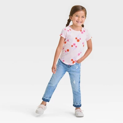 Toddler Straight Released Hem Jeans - Cat & Jack™ Blue 2 Toddler Straight Released Hem Jeans - Cat & Jack™ Blue - Image 2