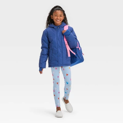 Girls' Solid Puffer Jacket - Cat & Jack™ 2 Girls' Solid Puffer Jacket - Cat & Jack™ - Image 2