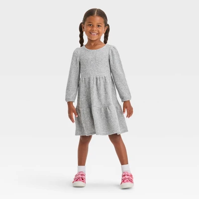 Toddler Girls' Cozy A-Line Dress - Cat & Jack™ Gray 2 Toddler Girls' Cozy A-Line Dress - Cat & Jack™ Gray - Image 2