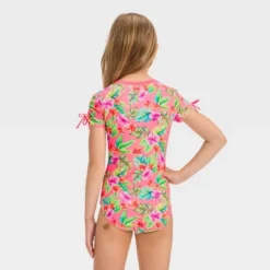 Girls' Tropical Charm Leaf Printed One Piece Rash Guard Swimsuit - Cat & Jack™ -CAT & JACK Shop GUEST ba7e48a8 1665 47f1 a802 c786f66cdb3e