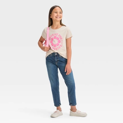 Girls' High-Rise Ankle Straight Jeans - Cat & Jack™ 2 Girls' High-Rise Ankle Straight Jeans - Cat & Jack™ - Image 2