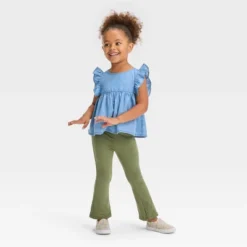 Toddler Girls' Chambray Top & Leggings Set - Cat & Jack™ Green -CAT & JACK Shop GUEST bd98f1e9 dd31 4af5 9e80 0c8f782b3636