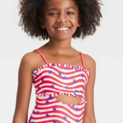 Girls' Striped Star One Piece Swimsuit - Cat & Jack™