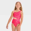 Girls' Leopard Spot Printed One Piece Swimsuit Set - Cat & Jack™ Pink
