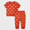 Baby 2pc French Terry Short Sleeve Top & Bottom Set - Cat & Jack™ Orange