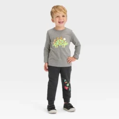 Toddler Boys' 2pc Long Sleeve Graphic T-Shirt And Fleece Jogger Pants Set - Cat & Jack™ Charcoal Gray -CAT & JACK Shop GUEST c37dceac d320 45f9 8c99 d6c40178c991