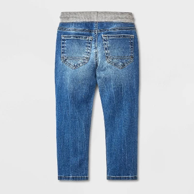 Toddler Boys' 2pk Pull-On Straight Fit Jeans - Cat & Jack™ Blue Denim/Brown 1 Toddler Boys' 2pk Pull-On Straight Fit Jeans - Cat & Jack™ Blue Denim/Brown
