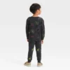 Toddler Boys' Skeleton Halloween Long Sleeve Fleece Crewneck And Jogger Pants Set - Cat & Jack™ Black