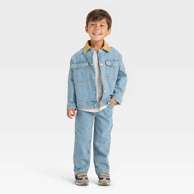 Toddler Boys' Collared Denim Jacket - Cat & Jack™ Medium Wash 2 Toddler Boys' Collared Denim Jacket - Cat & Jack™ Medium Wash - Image 2