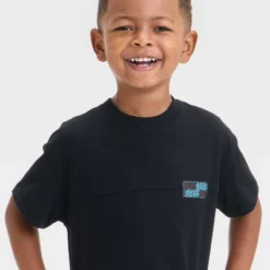 Toddler Boys' Short Sleeve Skateboarding Dino T-Shirt - Cat & Jack™ Black