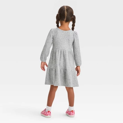 Toddler Girls' Cozy A-Line Dress - Cat & Jack™ Gray 1 Toddler Girls' Cozy A-Line Dress - Cat & Jack™ Gray