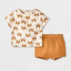 Baby Boys' Fox Printed Henley Gauze Shorts Set - Cat & Jack™ Cream 7 Baby Boys' Fox Printed Henley Gauze Shorts Set - Cat & Jack™ Cream -CAT & JACK Shop GUEST c84f735f 14df 4b33 9c07 1adb04050ab2