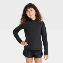 Girls' Hooded Long Sleeve Rash Guard Swim Top - Cat & Jack™ Black -CAT & JACK Shop GUEST c98e162d c5c5 498c 841b f84798fb687b