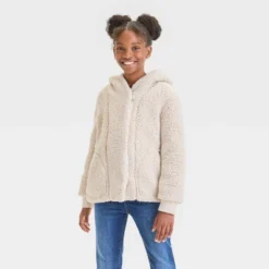 Girls' Cozy Faux Shearling Jacket - Cat & Jack™ -CAT & JACK Shop GUEST c9c8e3a3 e577 4a6d b941 e03e52254381