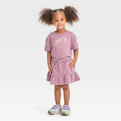 Toddler Girls' Skort Set - Cat & Jack™ Purple 3 Toddler Girls' Skort Set - Cat & Jack™ Purple - Image 3
