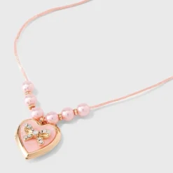 Girls' Pink Bow Locket Necklace - Cat & Jack™ Pink -CAT & JACK Shop GUEST cd1ffdc4 e4cd 43fe bd3a 10d282edaa56
