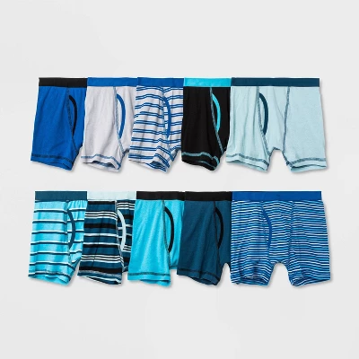 Boys' 10pk Striped Boxer Briefs - Cat & Jack™ 2 Boys' 10pk Striped Boxer Briefs - Cat & Jack™ - Image 2