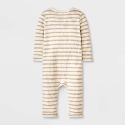 Baby Boys' Henley Cozy Long Sleeve Romper - Cat & Jack™ 1 Baby Boys' Henley Cozy Long Sleeve Romper - Cat & Jack™