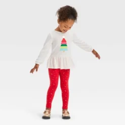 Toddler Girls' Christmas Tree Long Sleeve Top & Leggings Set - Cat & Jack™ Off-White -CAT & JACK Shop GUEST cf909cf6 be91 4e36 9e6e ea55f60c46ea