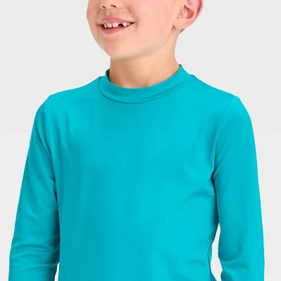 Boys' Solid Rash Guard Top - Cat & Jack™ Turquoise Green 1 Boys' Solid Rash Guard Top - Cat & Jack™ Turquoise Green