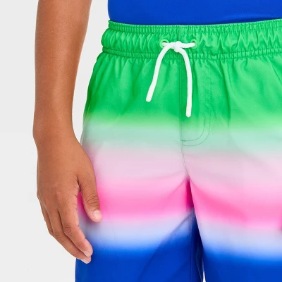 Boys' Ombre Striped Design Swim Shorts - Cat & Jack™ 1 Boys' Ombre Striped Design Swim Shorts - Cat & Jack™