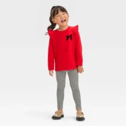 Toddler Girls' Bow-Tie Long Sleeve Top & Leggings Set - Cat & Jack™ Red -CAT & JACK Shop GUEST d357f133 a2bc 4600 9c1e b1c3b575b6ce