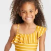 Girls' Striped One Piece Swimsuit - Cat & Jack™ Yellow