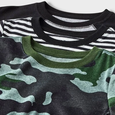 Toddler Boys' 3pk Camoflauge Short Sleeve Shirt - Cat & Jack™ Gray/Black 2 Toddler Boys' 3pk Camoflauge Short Sleeve Shirt - Cat & Jack™ Gray/Black - Image 2