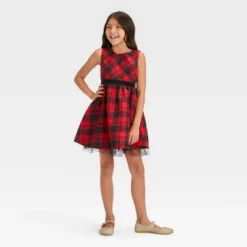 Girls' Sleeveless Plaid Dress - Cat & Jack™ Red -CAT & JACK Shop GUEST d5c3474e dc9a 440e a074 fc73ac161b3d