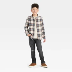 Boys' Long Sleeve Button-Down Plaid Flannel Shirt - Cat & Jack™ -CAT & JACK Shop GUEST d6679ece 2dc8 4ca6 8659 34afe8ed52f5