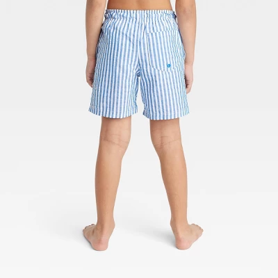 Boys' Striped Seersucker Swim Trunks - Cat & Jack™ Blue 2 Boys' Striped Seersucker Swim Trunks - Cat & Jack™ Blue - Image 2