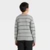 Boys' Striped Pullover Sweater - Cat & Jack™ Olive Green/Cream