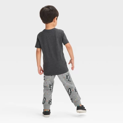 Toddler Boys' Halloween Short Sleeve T-Shirt And Pull-On Fleece Jogger Pants - Cat & Jack™ Black 1 Toddler Boys' Halloween Short Sleeve T-Shirt And Pull-On Fleece Jogger Pants - Cat & Jack™ Black