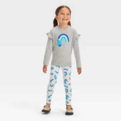 Toddler Girls' Rainbow Long Sleeve Top & Leggings Set - Cat & Jack™ Gray -CAT & JACK Shop GUEST dcac3109 8ef3 4922 b50b 394ae0d01965