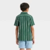 Boys' Short Sleeve Vertical Striped Button-Down Shirt - Cat & Jack™